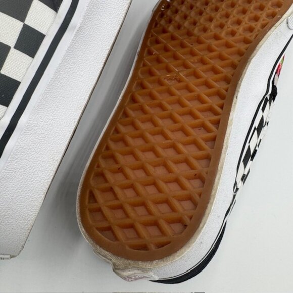 Vans Women's Classic Slip-On Black and White Check / Floral Size 9 - Picture 7 of 8